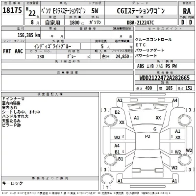 Mercedes-Benz E CLASS WAGON  с аукциона в Японии