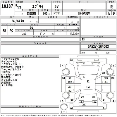 Suzuki EVERY  с аукциона в Японии