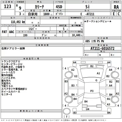 Toyota CARINA  с аукциона в Японии