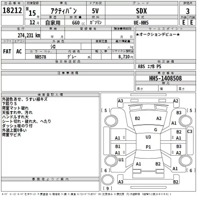 Honda ACTY VAN  с аукциона в Японии