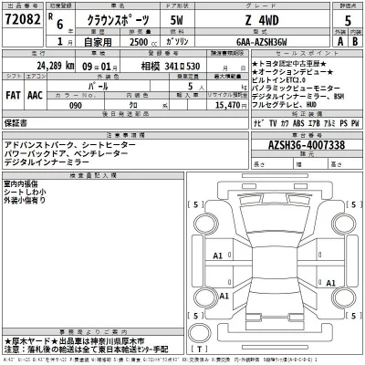 Toyota CROWN SPORT  с аукциона в Японии