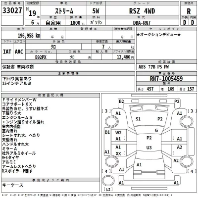 Honda STREAM  с аукциона в Японии