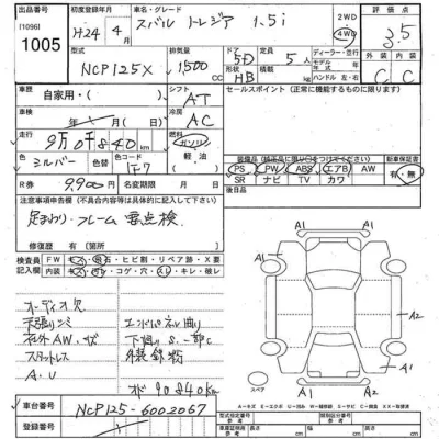 Subaru TREZIA  с аукциона в Японии