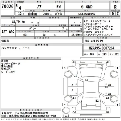 Toyota NOAH  с аукциона в Японии