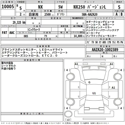 Lexus NX  с аукциона в Японии