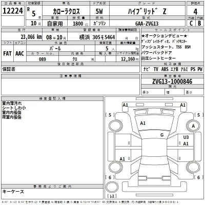 Toyota COROLLA CROSS  с аукциона в Японии