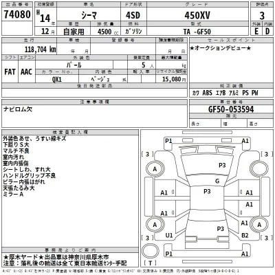 Nissan CIMA  с аукциона в Японии