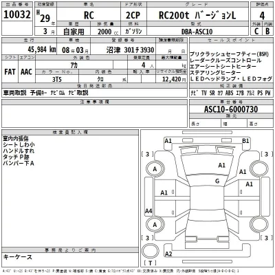 Lexus RC  с аукциона в Японии