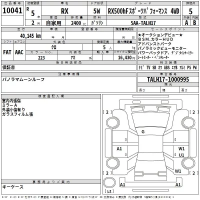 Lexus RX  с аукциона в Японии