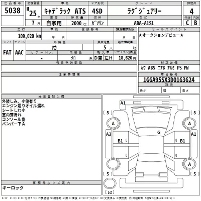 GM CADILLAC ATS  с аукциона в Японии