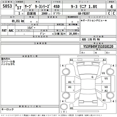 Saab 9-3 SERIES  с аукциона в Японии