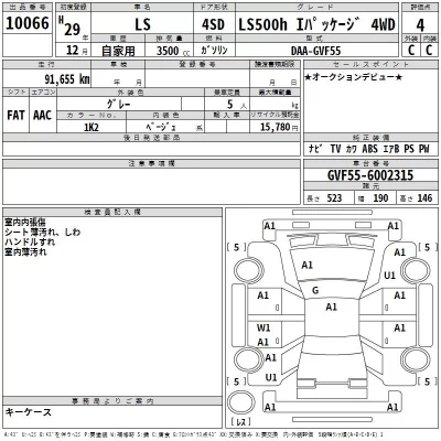 Lexus LS  с аукциона в Японии