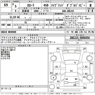 Toyota COROLLA  с аукциона в Японии