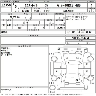 Nissan X-TRAIL  с аукциона в Японии