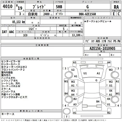 Toyota BLADE  с аукциона в Японии
