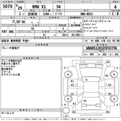 BMW X1  с аукциона в Японии