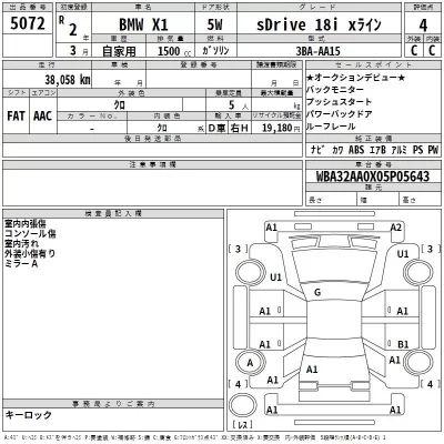 BMW X1  с аукциона в Японии