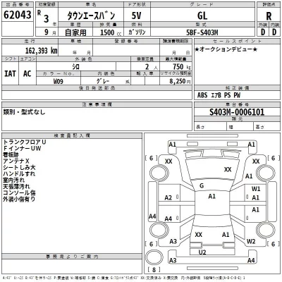 Toyota TOWN ACE VAN  с аукциона в Японии