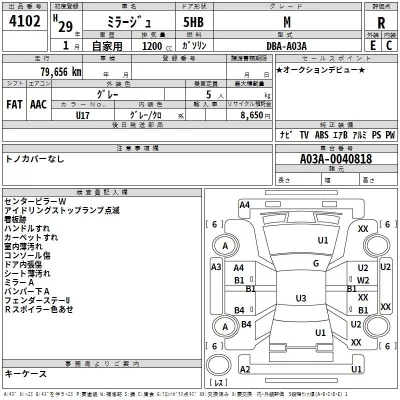 Mitsubishi MIRAGE  с аукциона в Японии