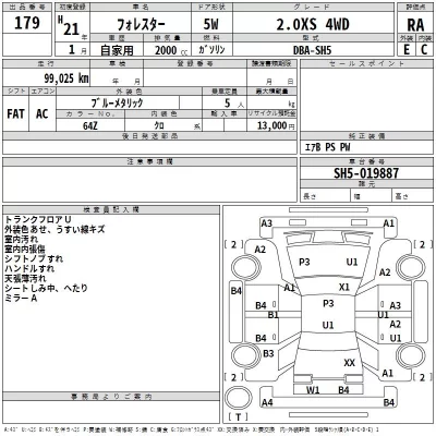 Subaru FORESTER  с аукциона в Японии