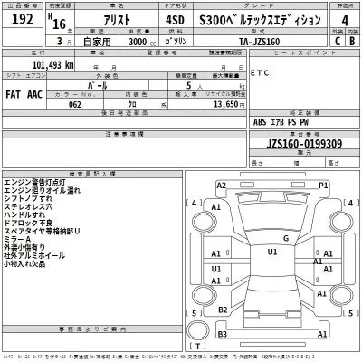 Toyota ARISTO  с аукциона в Японии