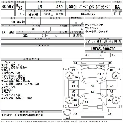 Lexus LS  с аукциона в Японии