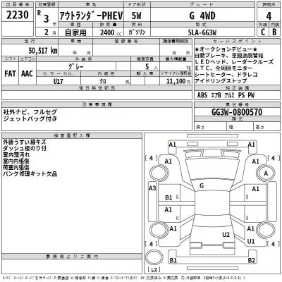 Mitsubishi OUTLANDER PHEV  с аукциона в Японии