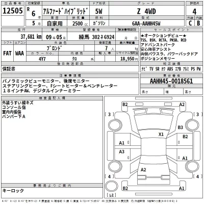 Toyota ALPHARD  с аукциона в Японии