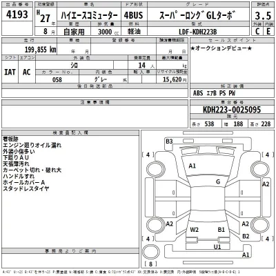 Toyota HIACE  с аукциона в Японии