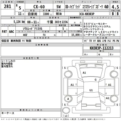 Mazda CX-60  с аукциона в Японии