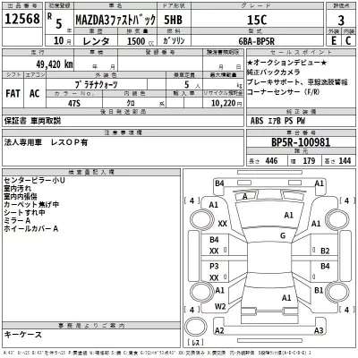 Mazda MAZDA3  с аукциона в Японии