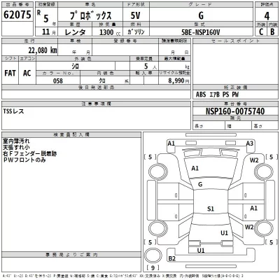 Toyota PROBOX  с аукциона в Японии