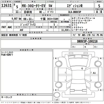 Mazda MX-30  с аукциона в Японии