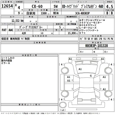Mazda CX-60  с аукциона в Японии