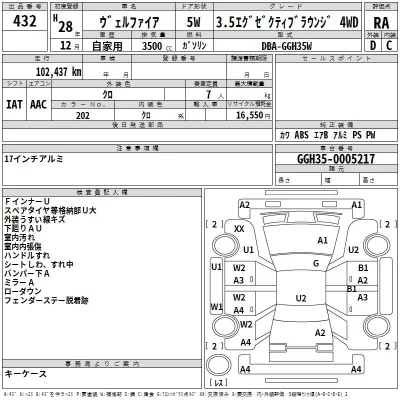 Toyota VELLFIRE  с аукциона в Японии