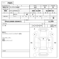 Fiat 500C лот № 7005 оценка 4  с аукциона в Японии 9
