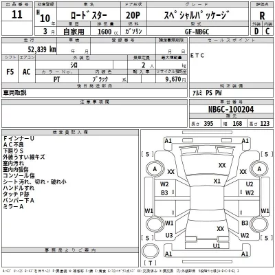 Mazda ROADSTER  с аукциона в Японии