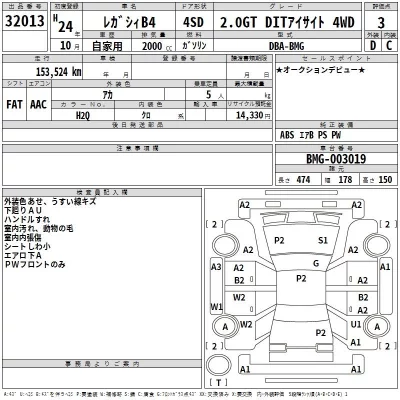 Subaru LEGACY B4  с аукциона в Японии