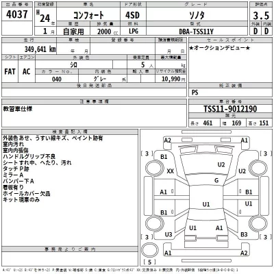 Toyota COMFORT  с аукциона в Японии