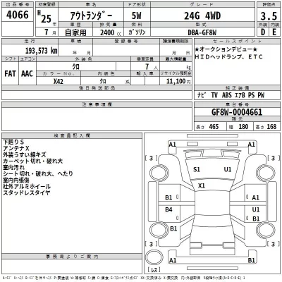 Mitsubishi OUTLANDER  с аукциона в Японии