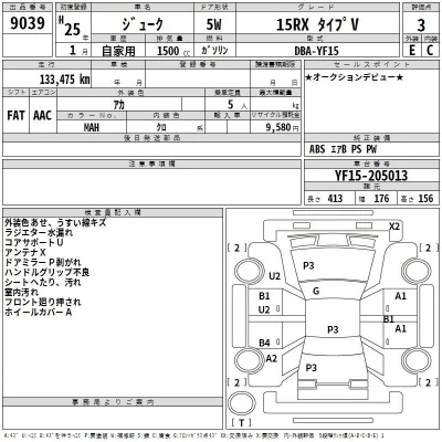 Nissan JUKE  с аукциона в Японии