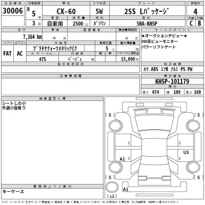Mazda CX-60  с аукциона в Японии
