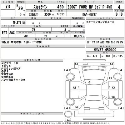 Nissan SKYLINE  с аукциона в Японии
