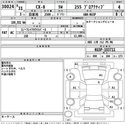 Mazda CX-8  с аукциона в Японии