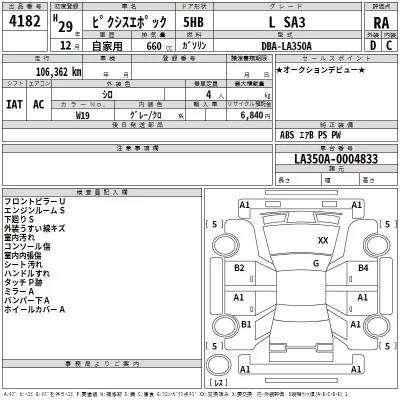Toyota PIXIS EPOCH  с аукциона в Японии