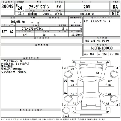Mazda ATENZA WAGON  с аукциона в Японии