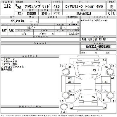 Toyota CROWN  с аукциона в Японии