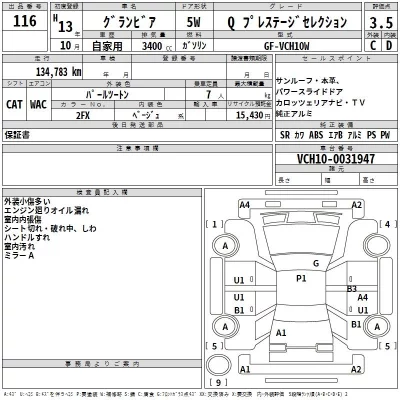 Toyota GRANVIA  с аукциона в Японии