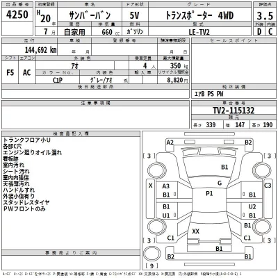 Subaru SAMBAR  с аукциона в Японии