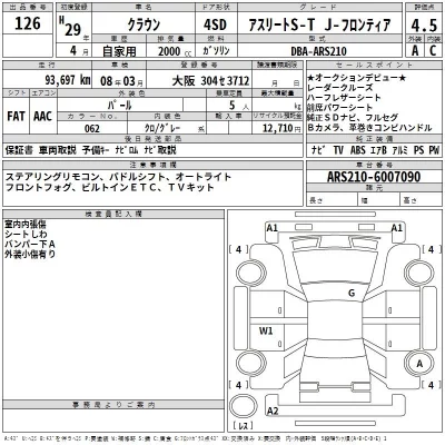 Toyota CROWN  с аукциона в Японии